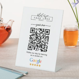 モダン Google レビュー ビジネスリンクQRコード 台座サイン