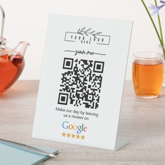 モダン Google レビュー ビジネスリンクQRコード 台座サイン (インサイチュ)