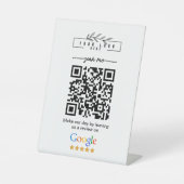 モダン Google レビュー ビジネスリンクQRコード 台座サイン (正面)