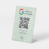 モダン Google レビュー QRコード卓上サイン 台座サイン (正面)