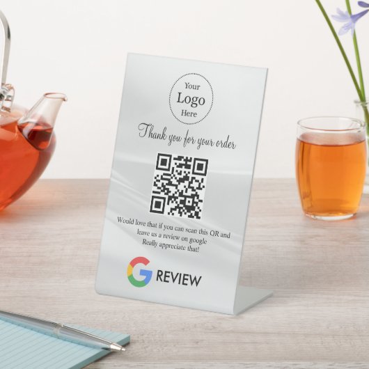 モダン Google レビュー QRコード卓上サイン 台座サイン (インサイチュ)