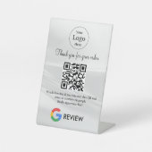 モダン Google レビュー QRコード卓上サイン 台座サイン (正面)