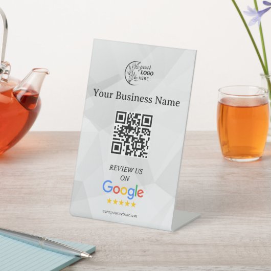 モダン Google レビュー QRコード卓上サイン 台座サイン (インサイチュ)