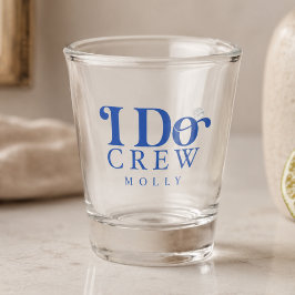 モダン I Do Crew コバルトブルー ブライズメイド ショットグラス