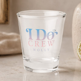 モダン I Do Crew パステルグラデーション ブライズメイド ショットグラス