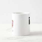 モダン I Love 赤ハート 引用 コーヒーマグカップ (中央)