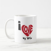 モダン I Love 赤ハート 引用 コーヒーマグカップ (左)