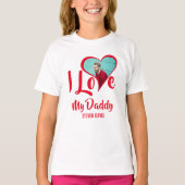 モダン I Love My Daddy | ハート写真Tシャツ Tシャツ (正面)