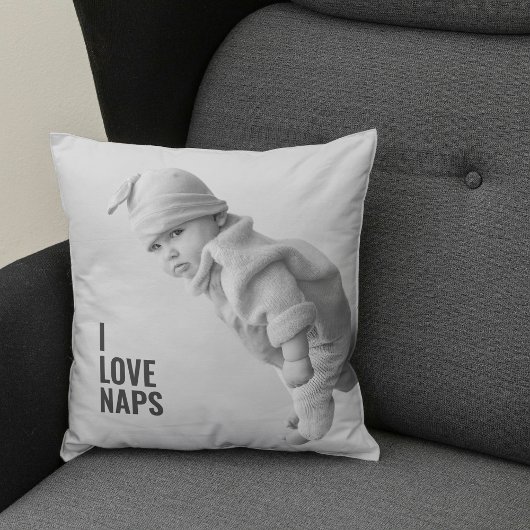 モダン I Love Naps | 赤ちゃんの写真 クッション