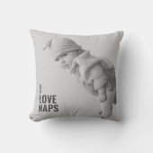 モダン I Love Naps | 赤ちゃんの写真 クッション (正面)