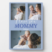 モダン I Love You ママ | 3枚の写真 コラージュ プレート フォトプラーク (正面)