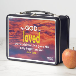 モダン JOHN 3:16 神様は世界を愛された キリスト教 メタルランチボックス