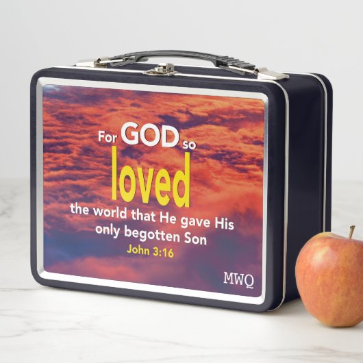 モダン JOHN 3:16 神様は世界を愛された キリスト教 メタルランチボックス (インサイチュ)