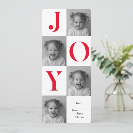 "モダン JOY フォトクリスマス | 真紅のホリデー (スタンド正面)