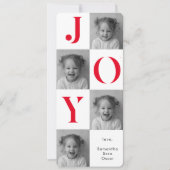 "モダン JOY フォトクリスマス | 真紅のホリデー (正面)