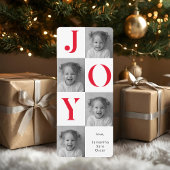 "モダン JOY フォトクリスマス | 真紅のホリデー