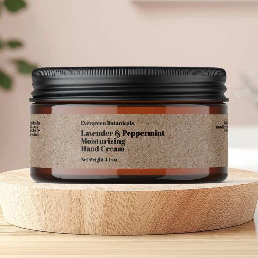 モダン kraft化粧品jarラベル1 x 7.25 ラップアラウンドラベル