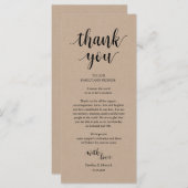 モダン、Kraft素朴 Place設定サンキューカード プログラム (正面/裏面)
