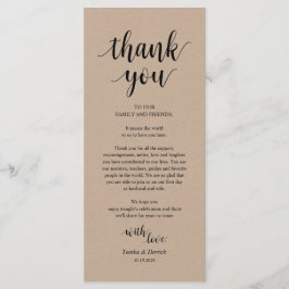 モダン、Kraft素朴 Place設定サンキューカード プログラム