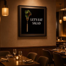 モダン Let's Eat Salad 黒フォークの食事