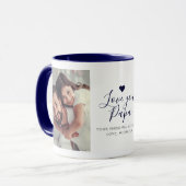 モダン "Love you Papa" 2枚写真入り マグカップ (正面左)