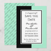 モダン NEO ミント ブラック オーダーメイド IT'S HAPPENING! セーブザデート (正面/裏面)