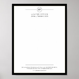 モダン office letterhead印刷可能バリアント ポスター