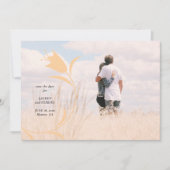 モダン Peach TULIP WEDDING SAVE THE DATE 招待状 (正面)