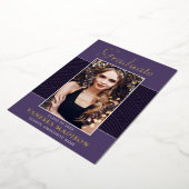 モダン | Script エレガント1フォトフォイルのグラッドカード 箔招待状 (回転した状態)