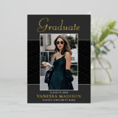 モダン | Script エレガント1フォトフォイルのグラッドカード 箔招待状 (立ち正面)