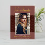 モダン | Script エレガント1フォトフォイルのグラッドカード 箔招待状 (立ち正面)