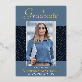 モダン | Script エレガント1フォトフォイルのグラッドカード 箔招待状