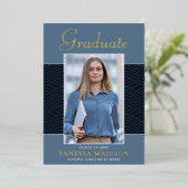 モダン | Script エレガント1フォトフォイルのグラッドカード 箔招待状 (立ち正面)