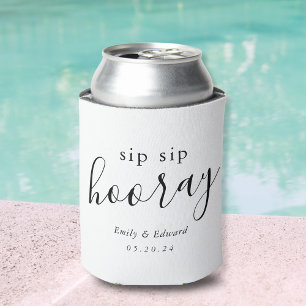 モダン Sip Sip Hooray ブライダルシャワー ウェディングファーバー 缶クーラー