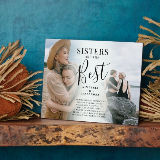 モダン「SISTERS」は写真最高のKeepsake フォトプラーク (側面)