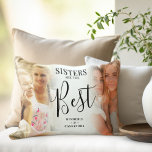 モダン「SISTERS」は写真最高のKeepsake ランバークッション<br><div class="desc">シスタースタイリッシュピローカスタムは、コンピュータや電話から簡単にダウンロードできる2つの写真を搭載し、書の台本と名前の中で文字の「シスターはザイ最高のザ」エレガント。お姉ちゃんパーソナライズされたや姉妹に素敵な贈り物。枕の逆の色は、「さらに」オプションを使用して任意の色に変えカスタマイズることができる。</div>