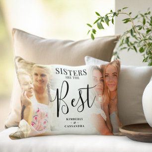 モダン「SISTERS」は写真最高のKeepsake ランバークッション