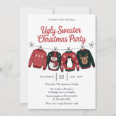 モダン Ugly Sweater クリスマスパーティー 招待状 (正面)