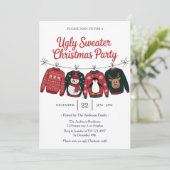 モダン Ugly Sweater クリスマスパーティー 招待状 (スタンド正面)