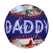 モダン「We Love You」フォトコラージュダディー 野球ボール (裏面)