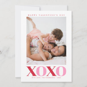 モダン XOXO バレンタイン 写真 シーズンカード