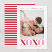 モダン XOXO バレンタイン 写真 シーズンカード (正面/裏面)
