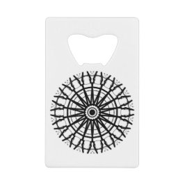 _モダンA万華鏡のように千変万化するパターンバラ円_色_黒 クレジットカード栓抜き