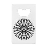 _モダンA万華鏡のように千変万化するパターンバラ円_色_黒 クレジットカード栓抜き (裏面)