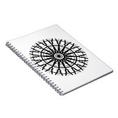 _モダンA万華鏡のように千変万化するパターンバラ円_色_黒 ノートブック (右側)