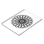 _モダンA万華鏡のように千変万化するパターンバラ円_色_黒 ノートブック (左側)