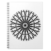 _モダンA万華鏡のように千変万化するパターンバラ円_色_黒