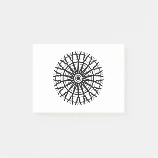 _モダンA万華鏡のように千変万化するパターンバラ円_色_黒 ポストイット (正面)