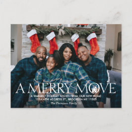 モダンA移動メリー新しいホームフォトホリディムービング 案内ポストカード