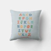 モダンABCアルファベット可愛いパーソナライズされた子供の装飾 クッション (裏面)